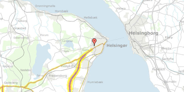 Trafikstøjkort på Ole Rømers Vej 15, 3000 Helsingør