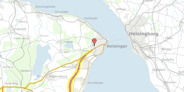 Trafikstøjkort på Ole Rømers Vej 21A, 3000 Helsingør