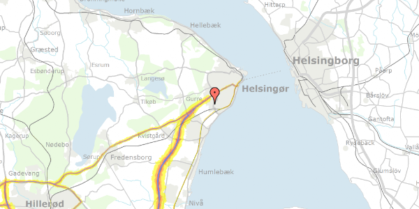 Trafikstøjkort på P W Tegners Vej 83, 3070 Snekkersten