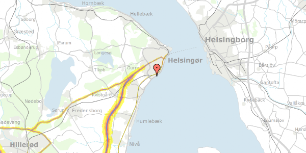 Trafikstøjkort på Parallelvej 10, 3070 Snekkersten