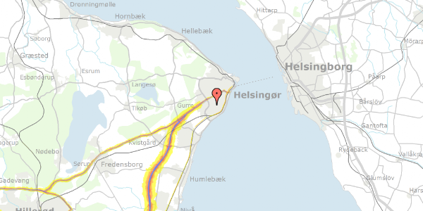 Trafikstøjkort på Piskesmældet 5, 1. tv, 3000 Helsingør