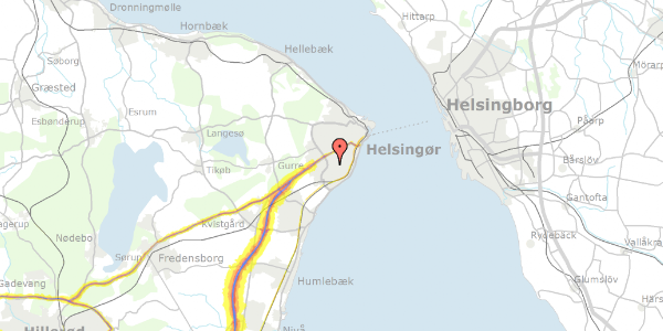 Trafikstøjkort på Piskesmældet 6, 1. tv, 3000 Helsingør