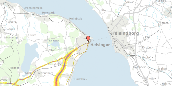 Trafikstøjkort på Pontoppidansvej 13E, 1. th, 3000 Helsingør