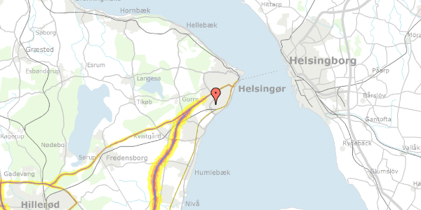 Trafikstøjkort på Roret 89, 3070 Snekkersten