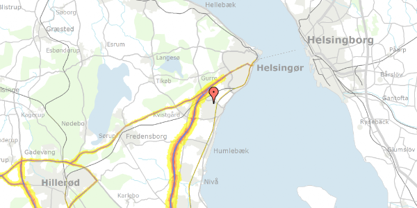 Trafikstøjkort på Rugmarken 19, 1. th, 3060 Espergærde