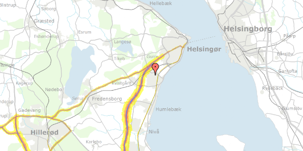 Trafikstøjkort på Rugmarken 63, 1. tv, 3060 Espergærde