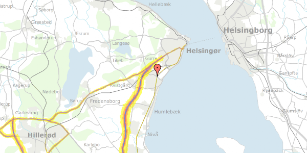 Trafikstøjkort på Sennepsmarken 5, 3060 Espergærde