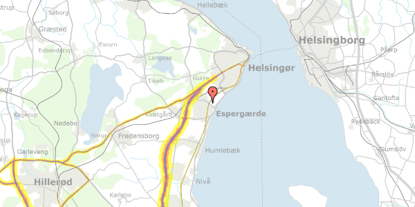 Trafikstøjkort på Skovparken 1, 2. 4, 3060 Espergærde