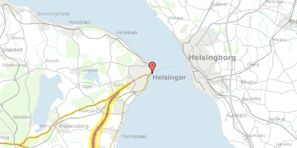 Trafikstøjkort på Skydebane Alle 12, 2. th, 3000 Helsingør