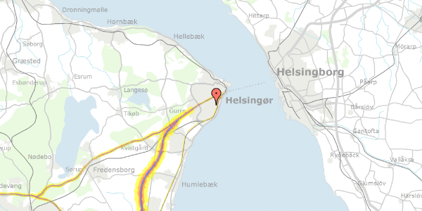 Trafikstøjkort på Snerlevej 38, st. mf, 3000 Helsingør