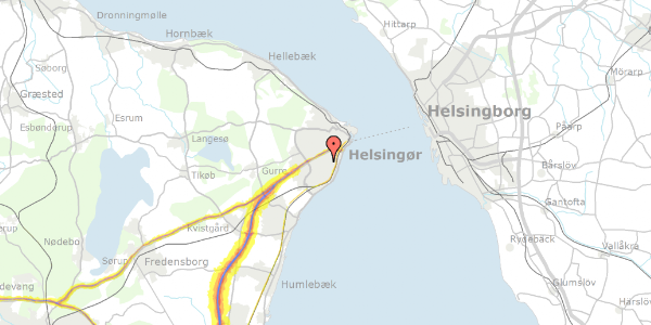 Trafikstøjkort på Snerlevej 44, 1. th, 3000 Helsingør