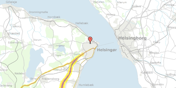 Trafikstøjkort på Sthensvej 3, 3000 Helsingør