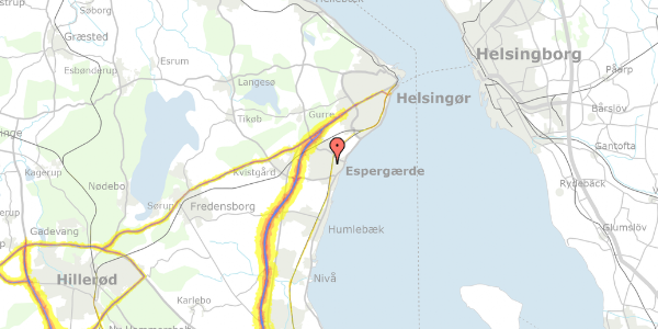 Trafikstøjkort på Stokholmsvej 46A, 3060 Espergærde