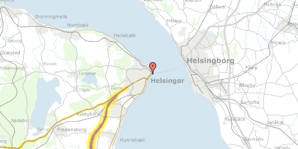 Trafikstøjkort på Strandgade 39, 1. , 3000 Helsingør