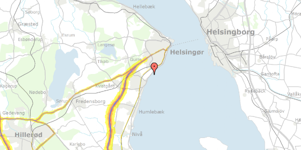 Trafikstøjkort på Strandvejen 117, 3070 Snekkersten