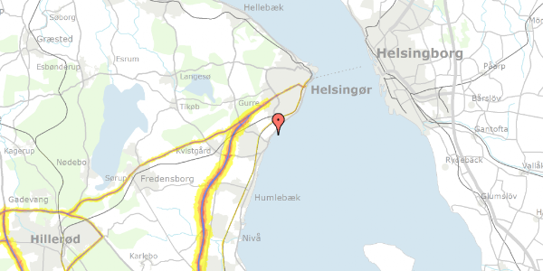 Trafikstøjkort på Strandvejen 141B, 3060 Espergærde