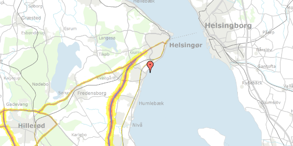 Trafikstøjkort på Strandvejen 157B, 1. tv, 3060 Espergærde