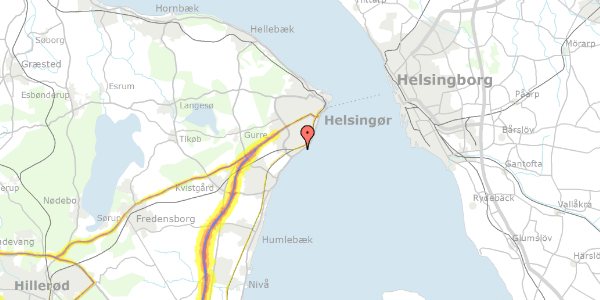 Trafikstøjkort på Strandvejen 194, 3070 Snekkersten