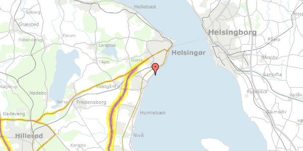 Trafikstøjkort på Strandvejen 278, 3070 Snekkersten