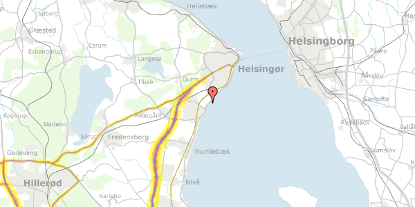 Trafikstøjkort på Strandvejen 316, 3060 Espergærde