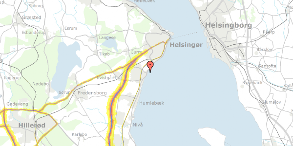 Trafikstøjkort på Strandvejen 354D, st. , 3060 Espergærde