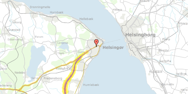 Trafikstøjkort på Sydvej 2, 2. th, 3000 Helsingør