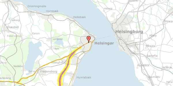 Trafikstøjkort på Sydvej 11, 1. th, 3000 Helsingør