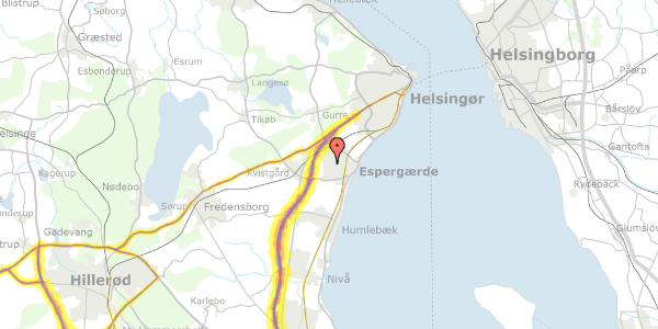 Trafikstøjkort på Sølvvej 2, 3060 Espergærde