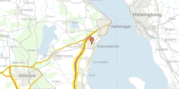 Trafikstøjkort på Sølvvej 10, 3060 Espergærde