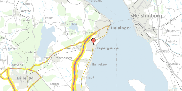 Trafikstøjkort på Søndermarken 31, 3060 Espergærde