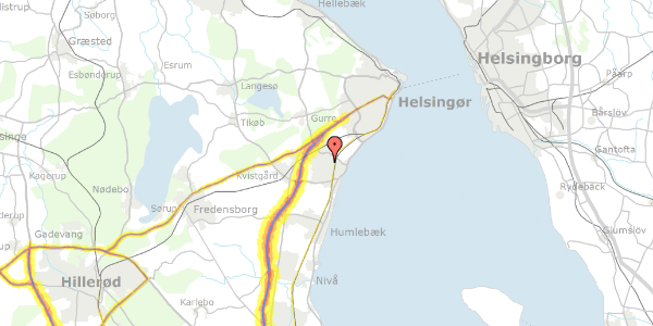 Trafikstøjkort på Søndermarken 46, 1. tv, 3060 Espergærde