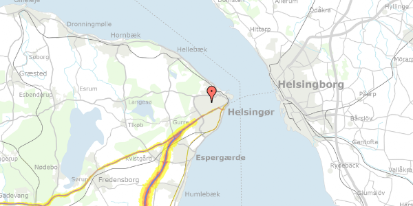 Trafikstøjkort på Søvejen 19, 2. th, 3000 Helsingør