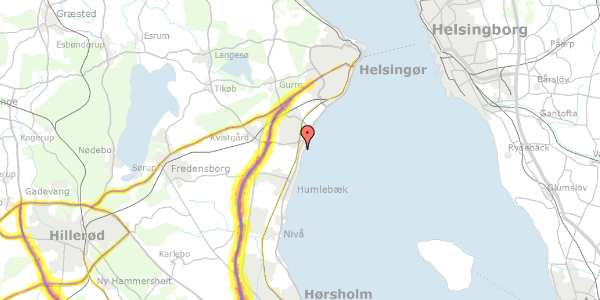 Trafikstøjkort på Tibberupgårdsvej 13, 3060 Espergærde