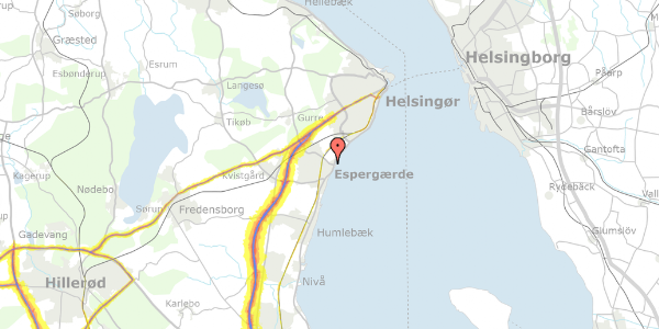 Trafikstøjkort på Toftevej 12, 3060 Espergærde