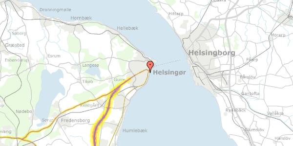 Trafikstøjkort på Tordenskjoldsvej 33, 3000 Helsingør