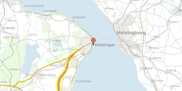 Trafikstøjkort på Tordenskjoldsvej 39, 3000 Helsingør