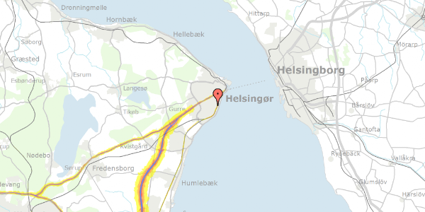 Trafikstøjkort på Valmuevej 16, 3000 Helsingør