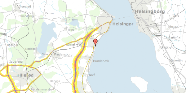 Trafikstøjkort på Vester Bomvej 1, 3060 Espergærde