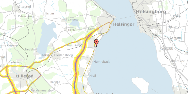 Trafikstøjkort på Vester Bomvej 10, 3060 Espergærde