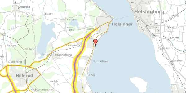 Trafikstøjkort på Vester Bomvej 13B, 3060 Espergærde