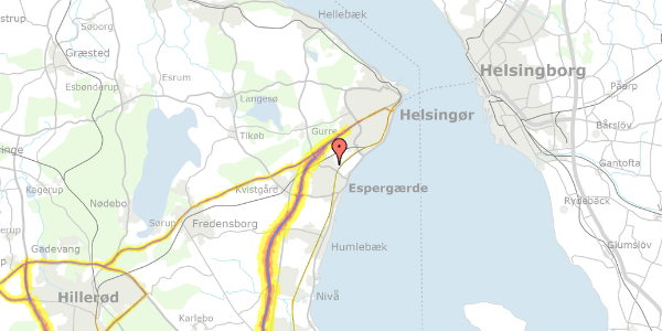 Trafikstøjkort på Vildrosevej 9, 3060 Espergærde