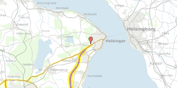 Trafikstøjkort på Ørnholmvej 13, 3070 Snekkersten