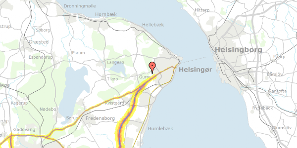 Trafikstøjkort på Ørnholmvej 15B, 3070 Snekkersten