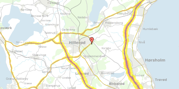 Trafikstøjkort på Centervænget 33, st. th, 3400 Hillerød