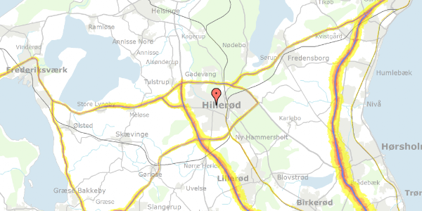 Trafikstøjkort på Frejasvej 8, 3400 Hillerød