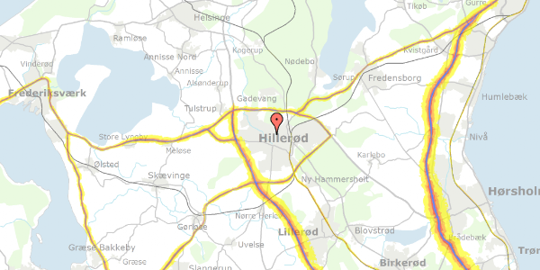 Trafikstøjkort på Herluf Trollesvej 4, 3400 Hillerød