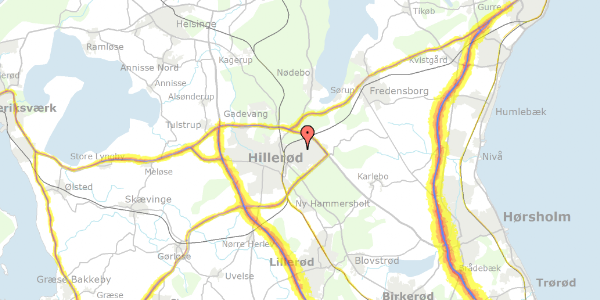 Trafikstøjkort på Jespervej 124A, 2. , 3400 Hillerød