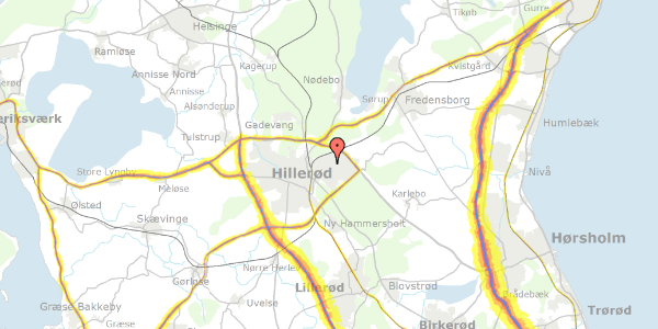 Trafikstøjkort på Jespervej 126, 3400 Hillerød