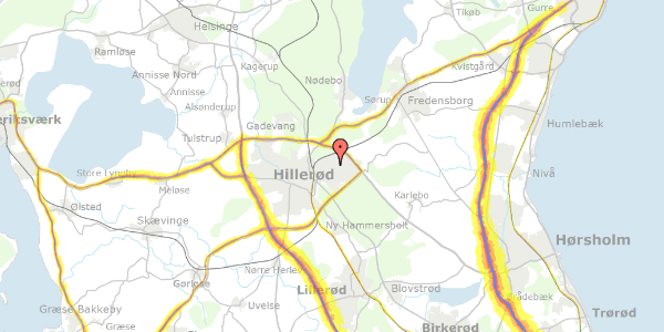 Trafikstøjkort på Jespervej 130, 3400 Hillerød