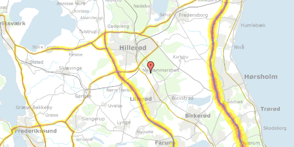 Trafikstøjkort på Leerbjerg Lod 18, 3400 Hillerød